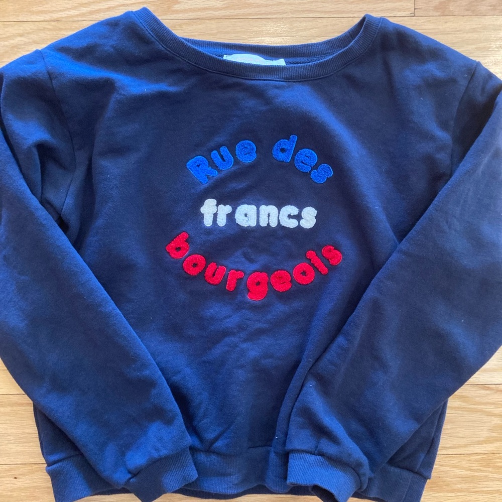 COPY - Le Petit Etoile SZ 2 Navy Sweatshirt says rue des francs bourgeois